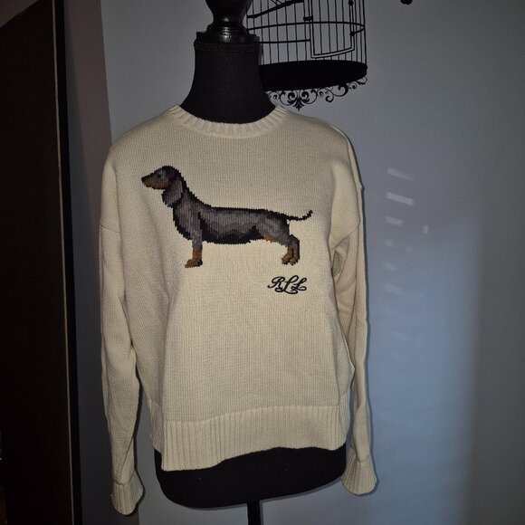 NWT Ralph Lauren Cropped Dachshund Cotton Sweater (XL) - Picture 9 of 9